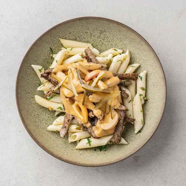 Lunch Beef Stroganoff With Penne Pasta